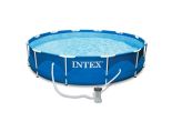 Intex Pool rund 366 x 76 | Metallrahmen mit Filterpumpe