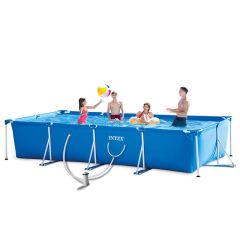 Intex Pool 450 x 220 x 84 | Rechteckiger Rahmenpool mit Filterpumpe