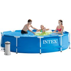 Intex Pool rund 366 x 76 | Metallrahmen mit Filterpumpe