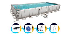 Bestway Schwimmbad 956 x 488 x 132 cm | Rechteckig Power Steel